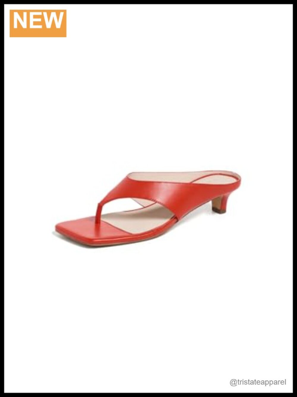 Kitten Heel Slingback Leather Sandals Cushioned Footbed